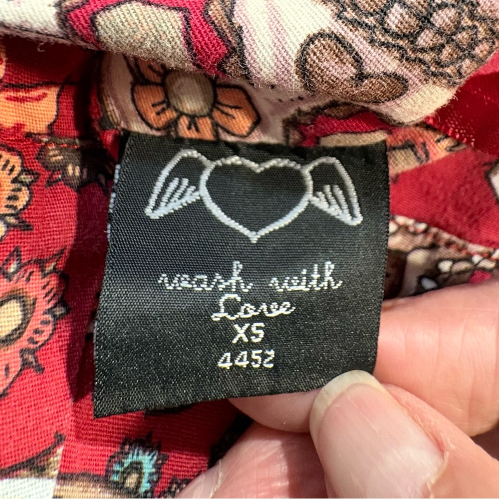 Hell Bunny Sasha Red Sugar Skull Fit Flare Rockabilly Dress XS🧡 - Picture 10 of 12